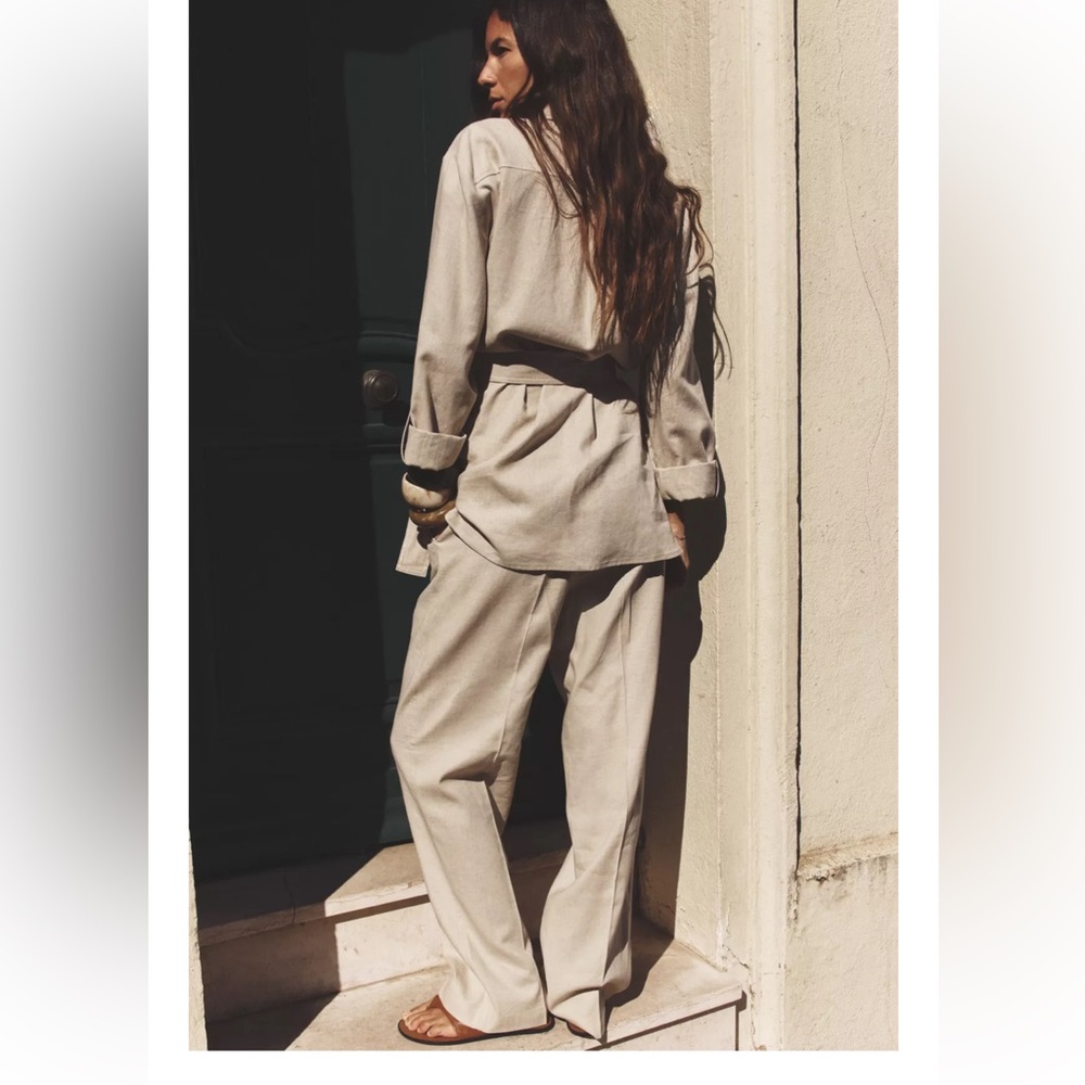 NWT Zara Women's Tan Belted Jacket - Picture 8 of 13